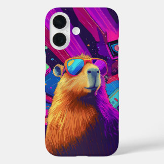 Vibes Capybara Retro Design iPhone 16 Hoesje