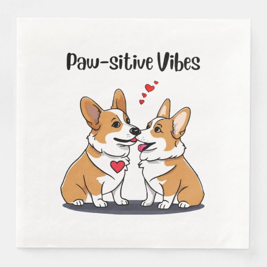 Vibes Corgis in liefde Servet (Voorkant)