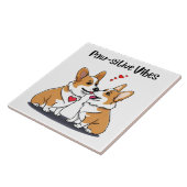 Vibes Corgis in liefde Tegeltje (Zijkant)