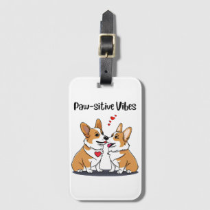 Vibes Corgis in Love Bagagelabel