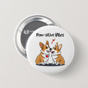Vibes Corgis verliefd Ronde Button 5,7 Cm