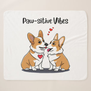 Vibes Corgis verliefd Sherpa Deken