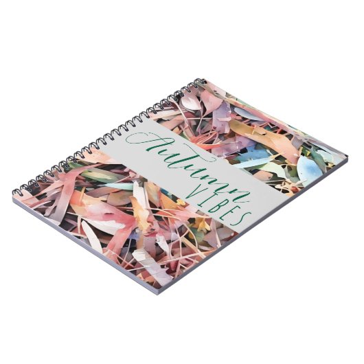 Vibes d'automne Aquarelle feuille Carnet spirale (Côté gauche)