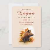 Vibes d'automne Boar - Carte d'invitation d'annive (Devant)