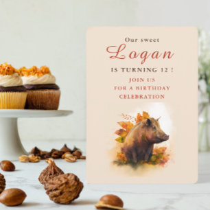 Vibes d'automne Boar - Carte d'invitation d'annive