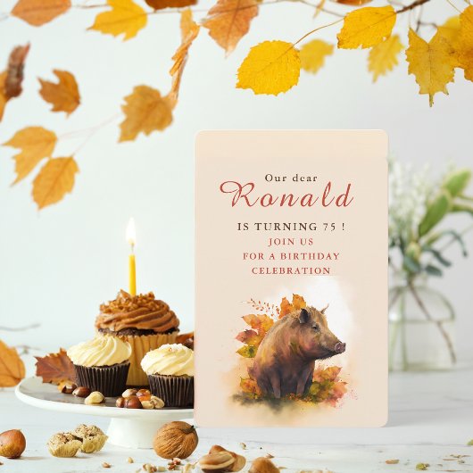 Vibes d'automne Boar - Carte d'invitation d'annive