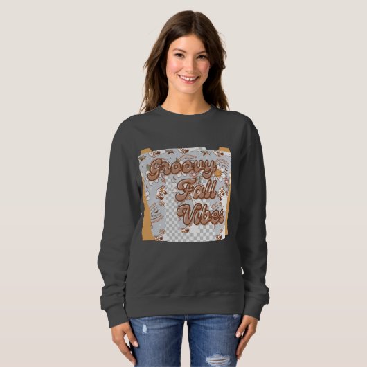 Vibes d'automne Groove Sweatshirt gris foncé (Devant entier)