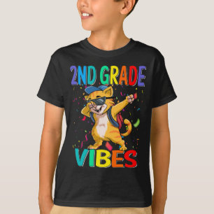 Vibes de 2e année Chat Retour à l'école T-shirt