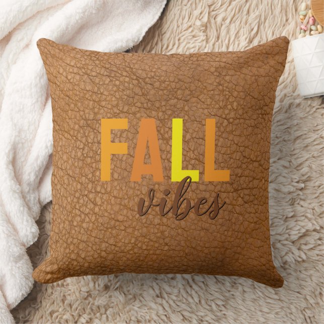 Vibes De Automne Rustique Faux Oreiller Brown En C (Couverture)