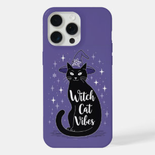 Vibes de Chat Sorcière Violet Halloween iPhone 15