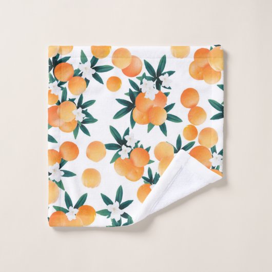 Vibes de fleurs orange tressées #6 #tropical #frui (Gant de toilette)
