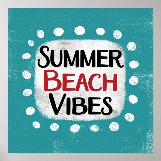 Vibes de la plage d'été Poster Wall Art (Devant)