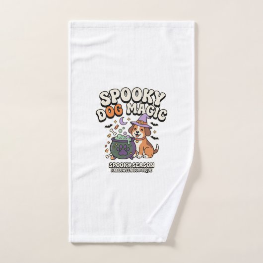 Vibes de magie de chien d'Halloween (Serviette à main)