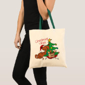 Vibes de Noël Dachshund Chien Sac fourre-tout (Devant (produit))