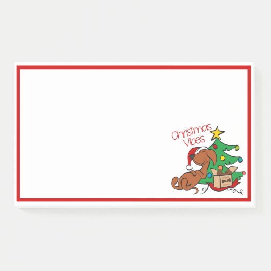 Vibes de Noël Dachshund Dog Post-It Notes (Devant)