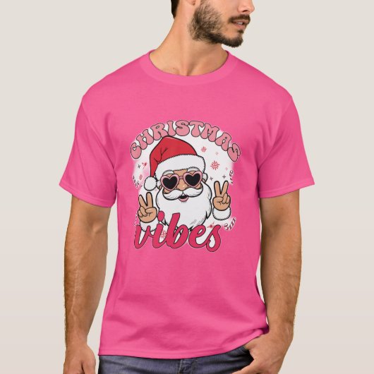 Vibes de Noël du cool Père Noël | T-shirt de vacan (Devant)