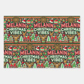 Vibes de Noël Melanin enveloppant des feuilles de (Devant 2)