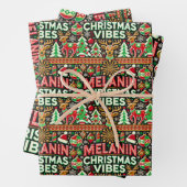 Vibes de Noël Melanin enveloppant des feuilles de (En situation)