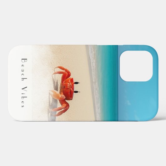 Vibes de plage - iPhone 12 Coque dur 1 crabe (Verso (horizontal))