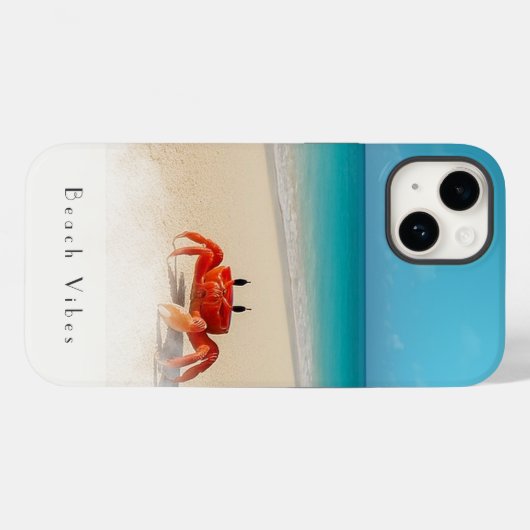 Vibes de plage - iPhone 14 Coque 1 Crabe (Verso (horizontal))