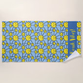 "Vibes de plage !" Serviette souriante Sun Beach (Devant)