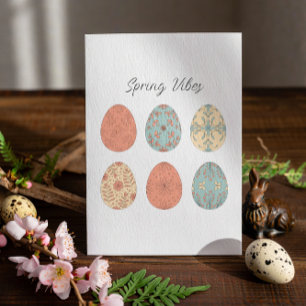 Vibes de printemps - Carte de Pâques avec motifs f