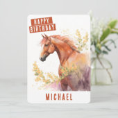 Vibes de printemps Horse carte d'anniversaire (Debout devant)