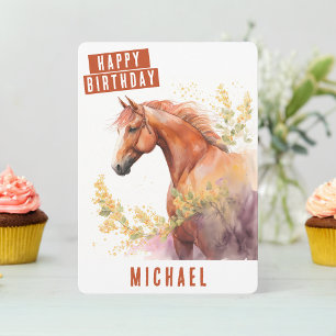 Vibes de printemps Horse carte d'anniversaire