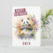 Vibes de printemps Panda Carte d'anniversaire (Debout devant)