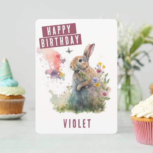 Vibes de printemps Rabbit Carte d'anniversaire