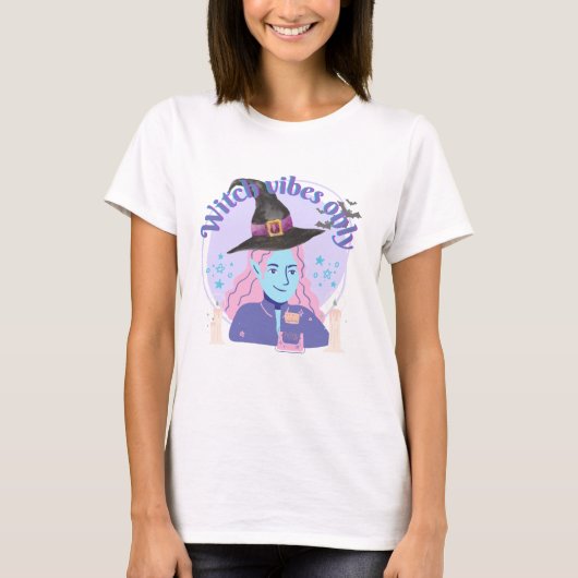Vibes de sorcière uniquement T-shirt Halloween est (Devant)
