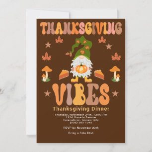 Vibes de Thanksgiving Gnome Dîner Invitation