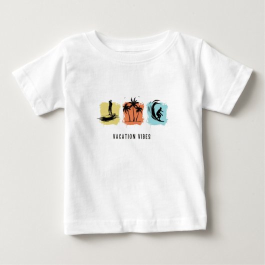 VIBES DE VACANCES Imprimer Tshirt bébé blanc moder (Devant)