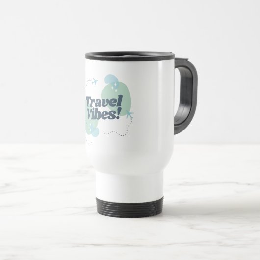 Vibes de voyage bleu et vert Voyage / Mug Commutat (Devant droit)