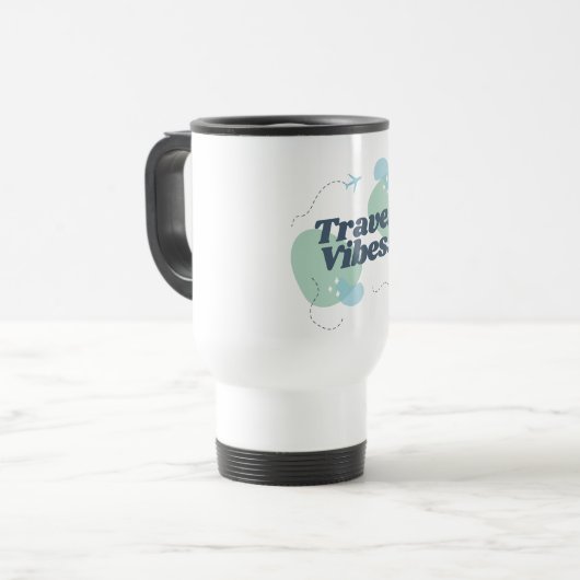 Vibes de voyage bleu et vert Voyage / Mug Commutat (Devant gauche)