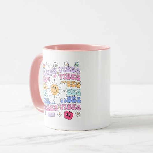 Vibes d'enseignant rétro Appréciation Mug (Devant gauche)