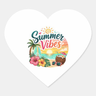 Vibes d'été Autocollant de plage tropicale | Cute 