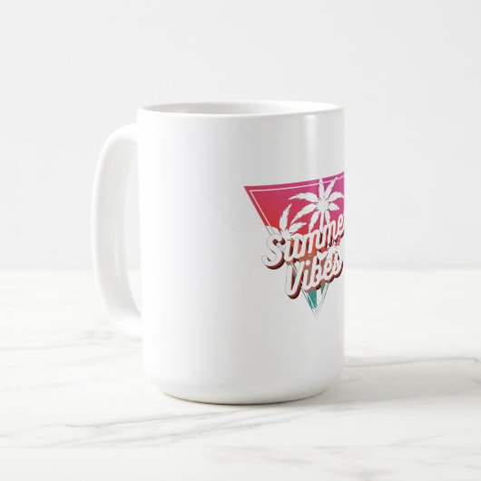 Vibes d'été Café Mug - Plage tropicale Style (Devant gauche)