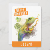 Vibes d'été Chameleon Carte d'anniversaire (Devant)