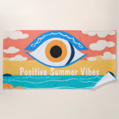 Vibes d'été Evil Eye moderne Plage serviette (Devant)