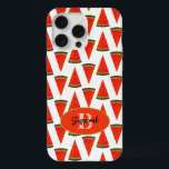 Vibes d'été Fun Watermelon Slices Motif<br><div class="desc">Le design comprend un motif de tranche de pastèque préféré d'été avec une lettre initiale monogramme et le nom du modèle à l'intérieur d'un ovale. Personnalisez le texte, supprimez l'un ou l'autre élément de texte, envoyez-le ou modifiez-le à l'aide de l'outil de conception pour sélectionner le style, la taille et...</div>