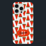 Vibes d'été Fun Watermelon Slices Motif<br><div class="desc">Le design comprend un motif de tranche de pastèque préféré d'été avec une lettre initiale monogramme et le nom du modèle à l'intérieur d'un ovale. Personnalisez le texte, supprimez l'un ou l'autre élément de texte, envoyez-le ou modifiez-le à l'aide de l'outil de conception pour sélectionner le style, la taille et...</div>