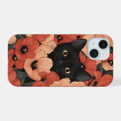 Vibes d'été Personnalisé Cute Floral Chat noir (Verso Horizontal)