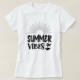 Vibes d'été Sun et Palm Tree T-shirt tendance