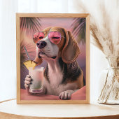 Vibes d'été tropicales beagles Portrait pour anima