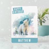 Vibes d'hiver Bear Carte d'anniversaire