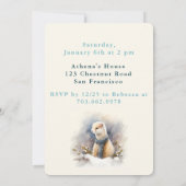 Vibes d'hiver Ermine - Carte d'invitation d'annive (Dos)