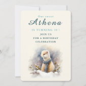 Vibes d'hiver Ermine - Carte d'invitation d'annive (Devant)