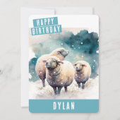 Vibes d'hiver Mouton Carte d'anniversaire (Devant)