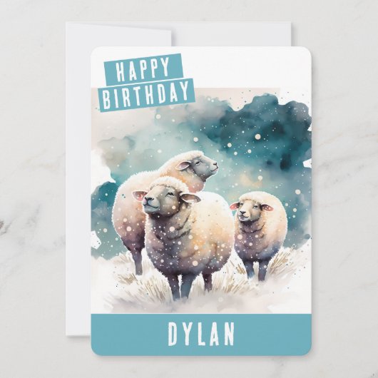 Vibes d'hiver Mouton Carte d'anniversaire (Devant)